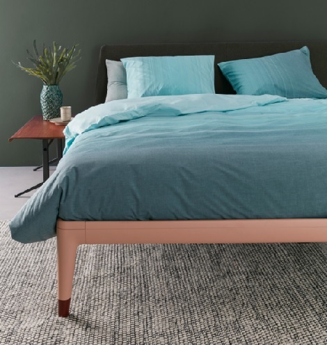 Auping Reef Green dekbedovertrek,katoensatijn,groen,extra lange instopstrook bed Essential,pink