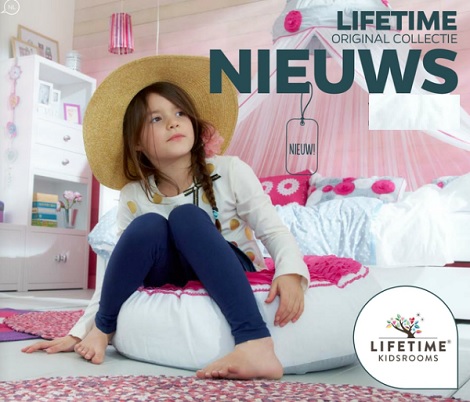 Lifetime folder kinderkamer 4 in 1 ,original bed,lade,hemelbed,halfhoogslaper