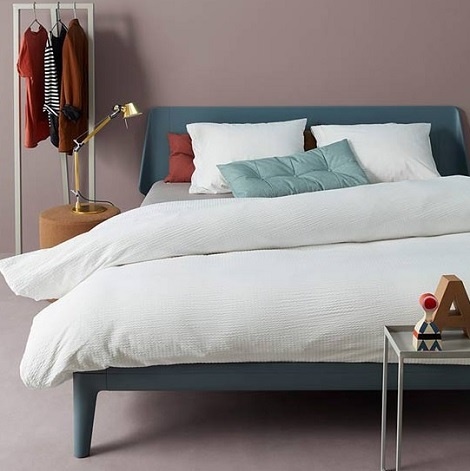 Auping Essential tweepersoons,cool grey,overtrek Gatsby katoen,wit,uni,seersucker techniek,niet strijken