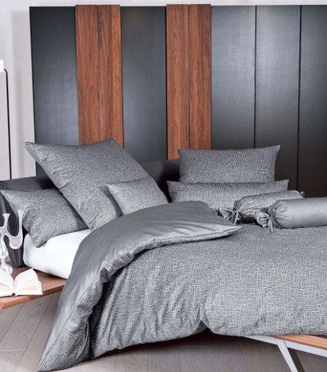 Janine overtrek satijn MESSINA 43029/48 antraciet,modern,wendebett