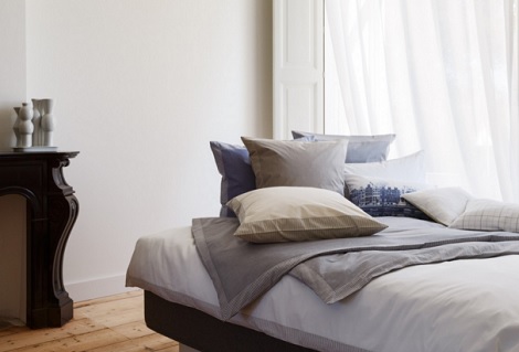 Christian Fischbacher Nordstrand A69 Sudstrand A628 percale overtrek wit,blauw,taupe,antraciet