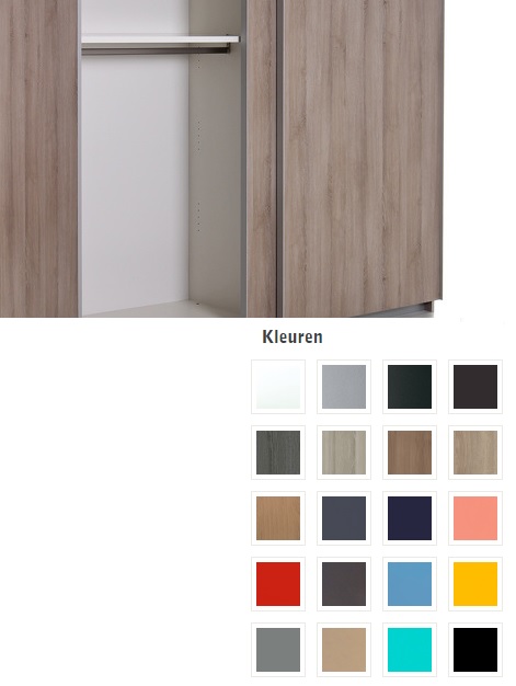 Zweefdeurkast kleuren Impact Vroomshoop