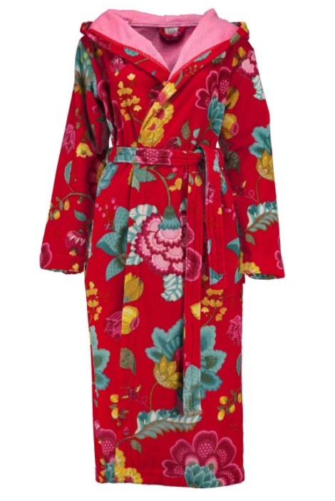 Pip badjas Floral Fantasy,kleur ,red , rood