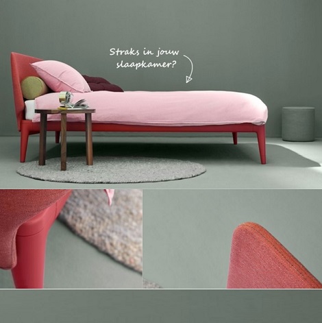 Auping Essential rusty red, hoofdbord stof, litsjumaux, matras Adagio