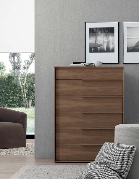 Jesse nachtkast Feel hoog,6 laden,77,5 hoog, diep 47,7,hoog 105,7 cm. therm oak,walnut, mat lak, hoogglans lak