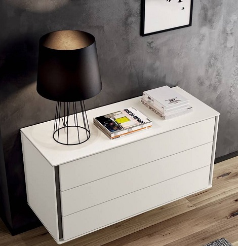 Hulsta ladekast,commode wit,3laden,125 cm. breed multi-vitra,multivaris,wit,lak grijs