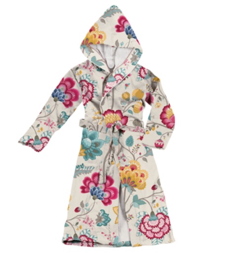 Pip badjas Floral flowers off white, bloemen