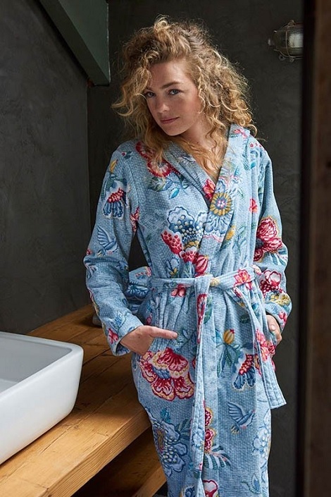 Pip Badjas Berry bleu, bloemen, katoen, velours