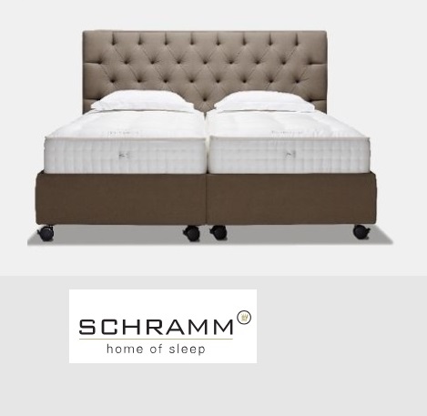 Deelbaar bed, boxspring,grote wielen bedopmaken_stofzuigen_hoofdbord gecapitonneerd,knopen,Schramm design Gala kopen Hoorn,Zwaag