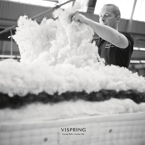 Matras met natuurlijke materialen,pocketveer,Vispring,vakmanschap,slaapcomfort,koel,katoen,wol,damast