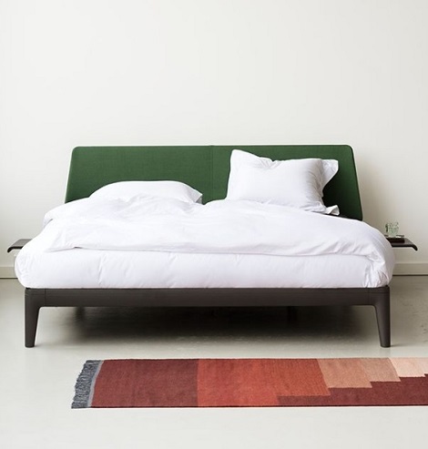 Auping Essential bed, groen, hoofdbord stof kopen