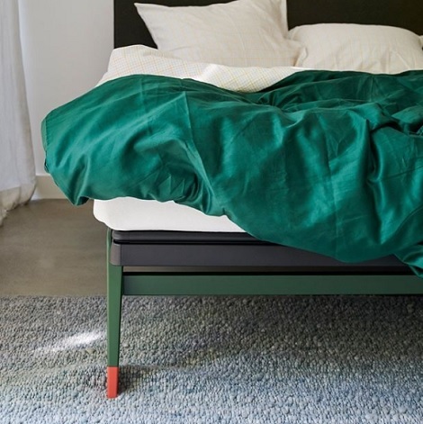 Auping Original green, kleur poot oranje, litsjumaux bed, spiraal, comforthoogte 7 cm. terra