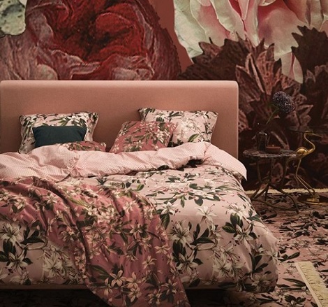 Essenza dekbedovertrek lillies, rose, pink, bloemen, sprei, vloerkleed