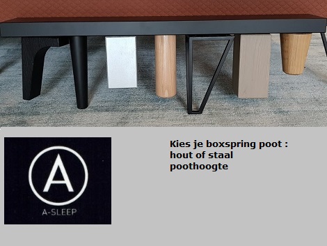 poothoogte, staal, hout, rond, conisch, design A-sleep