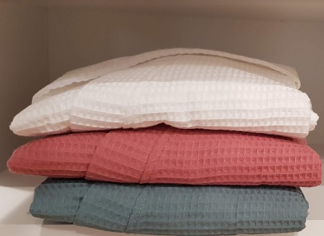Wafelbadjas kopen wit, coral, grijs, blauw, grijs