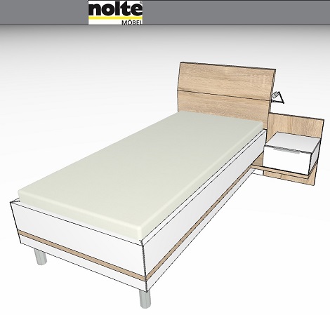 bed 90x200 comforthoogte ,design  Nolte Me