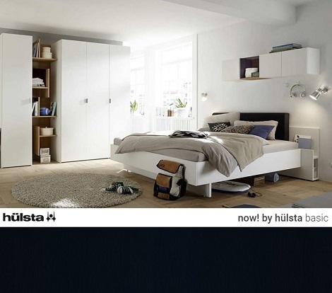 leikant en kast wit, now by hulsta basic , eenpersoon,tweepersoons bed