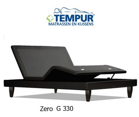 Opruiming Tempur Zero G 330 90x200 cm,elektrisch verstelbare boxspring op poten, eenpersoons bed, massage, pullback systeem