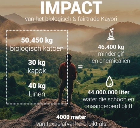 overtrek van biologisch katoen fairtrade kayori kopen, geen gif, minder water gebruik