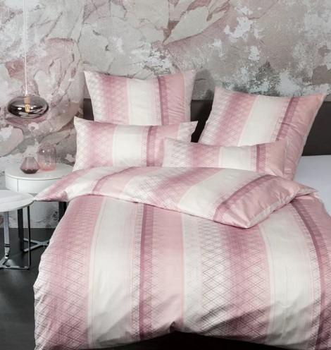Overtrek Janine Messina 240x220 poederrose wit 140x220 kopen
